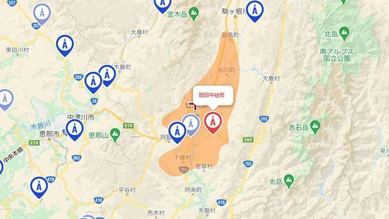 飯田市の地デジの電波