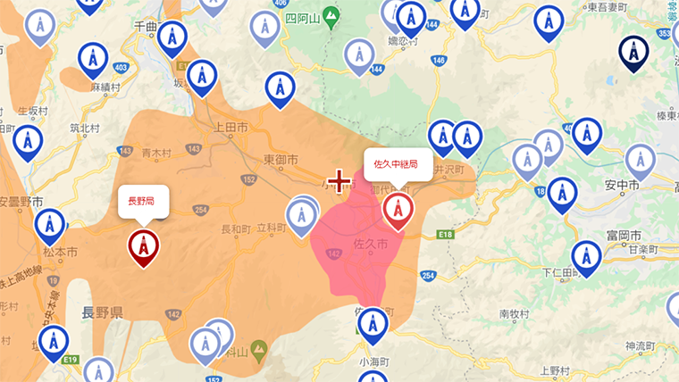 小諸市の地デジの電波
