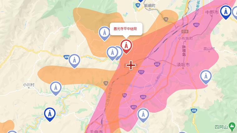 長野市の地デジの電波