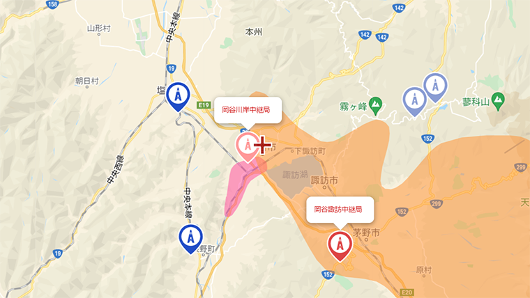 岡谷市の地デジの電波