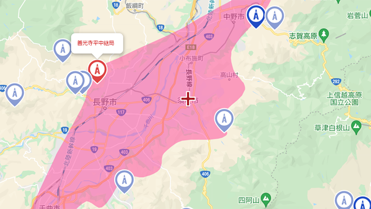 須坂市の地デジの電波