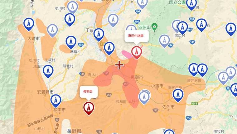 上田市の地デジの電波