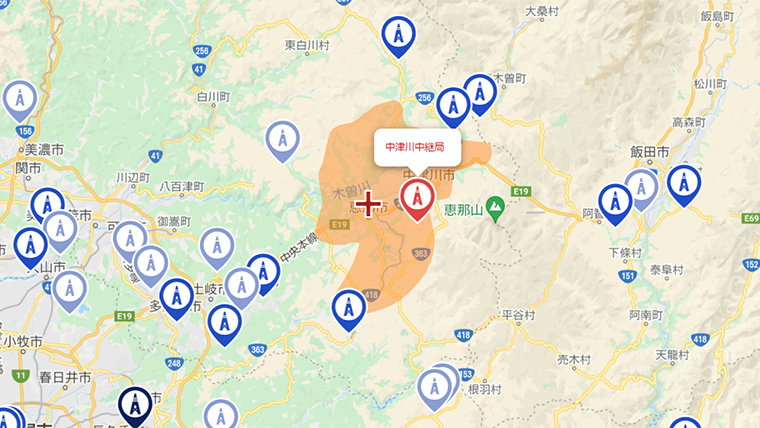 恵那市の地デジの電波