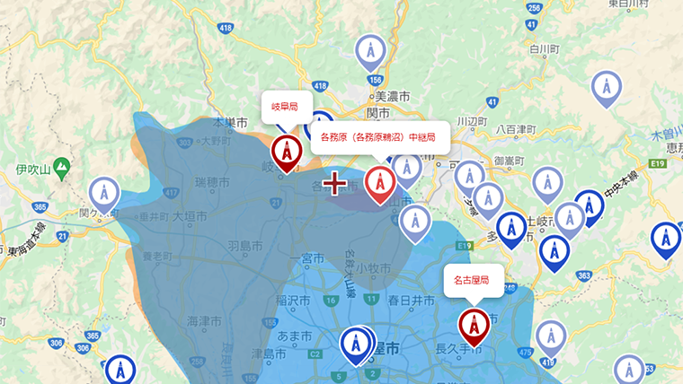 各務原市の地デジの電波