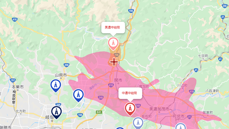 美濃市の地デジの電波