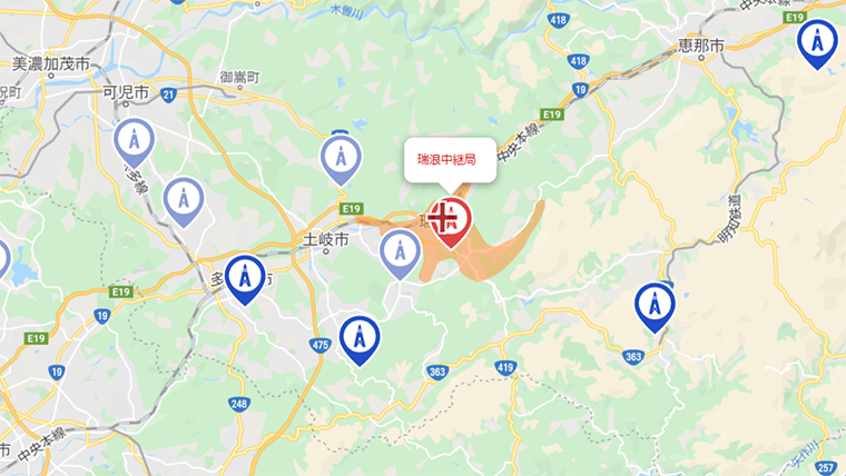 瑞浪市の地デジの電波
