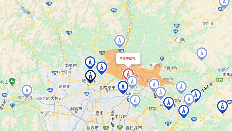 関市の地デジの電波