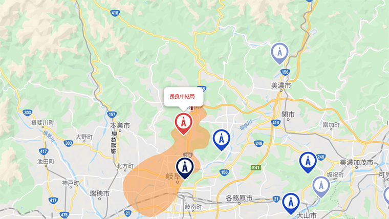山県市の地デジの電波