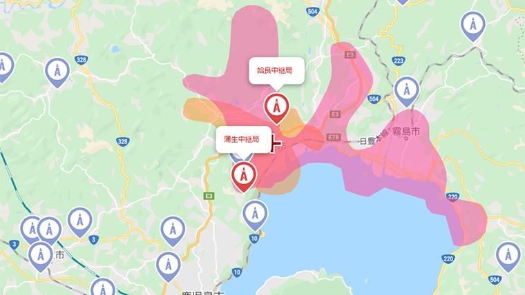 姶良市の地デジの電波