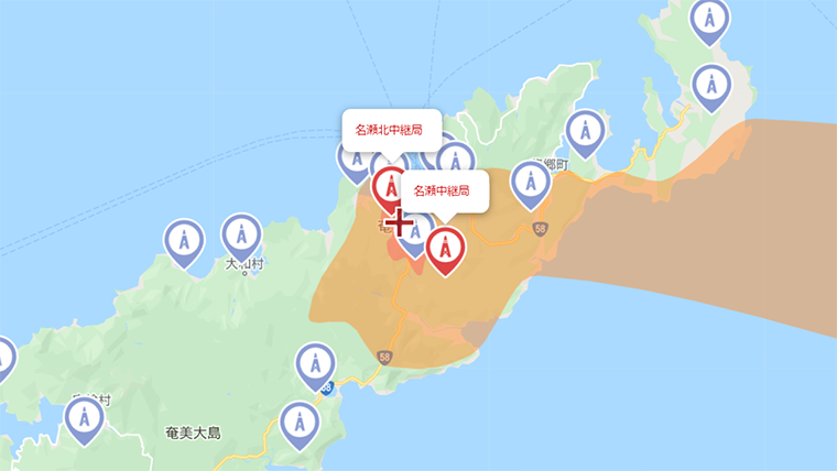 奄美市の地デジの電波