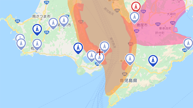指宿市の地デジの電波