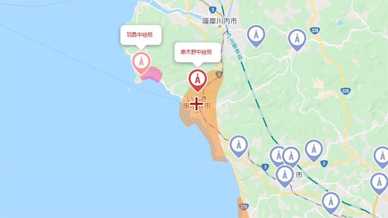 いちき串木野市の地デジの電波