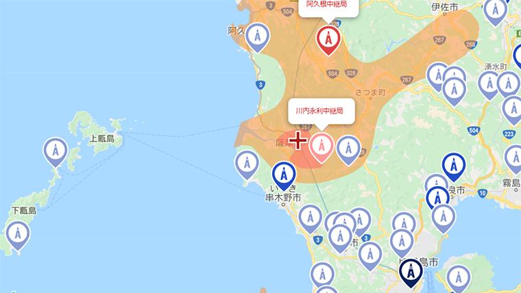 薩摩川内市の地デジの電波