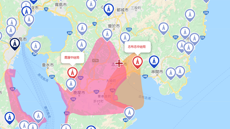 志布志市の地デジの電波