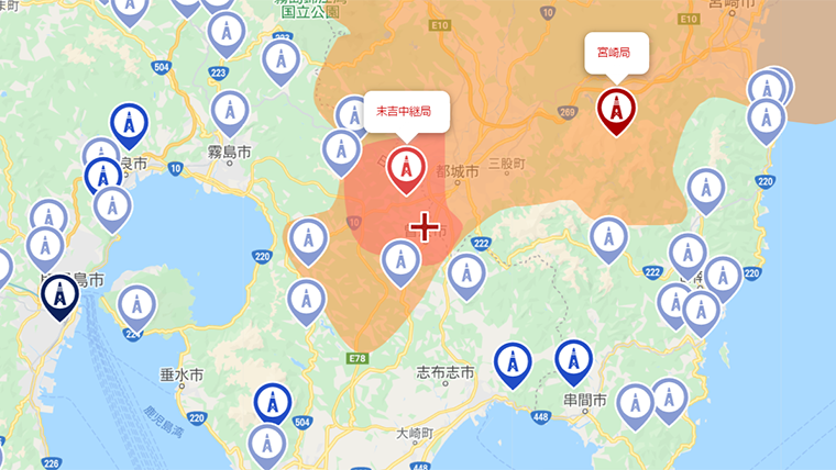 曽於市の地デジの電波