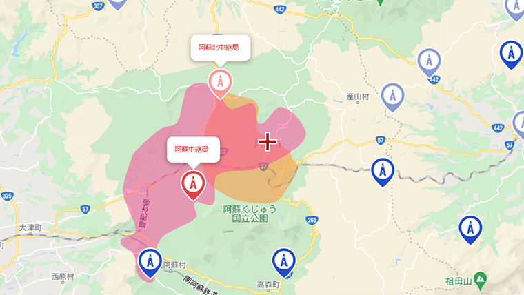 阿蘇市の地デジの電波