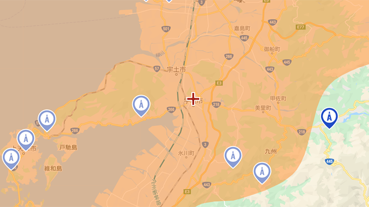 宇城市のl地デジの電波