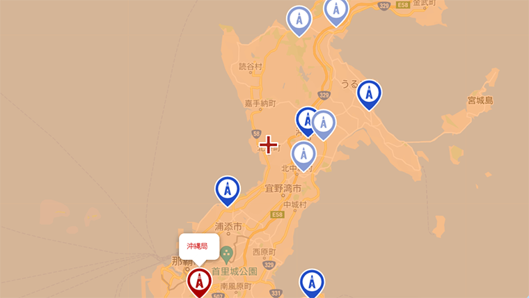北谷町の地デジの電波