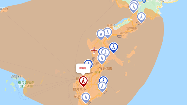嘉手納町の地デジの電波