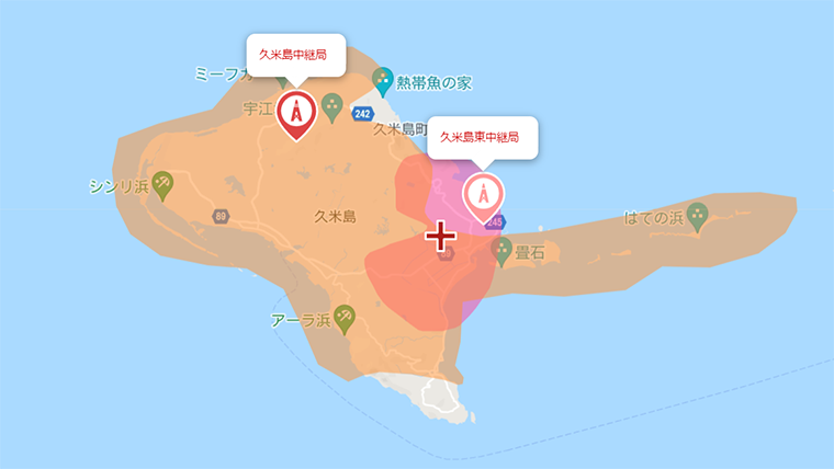 久米島町の地デジの電波