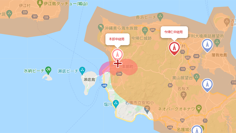 本部町の地デジの電波