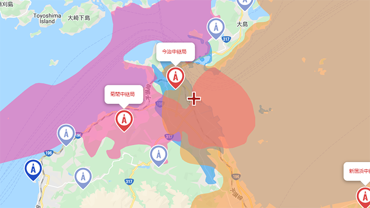 今治市の地デジの電波