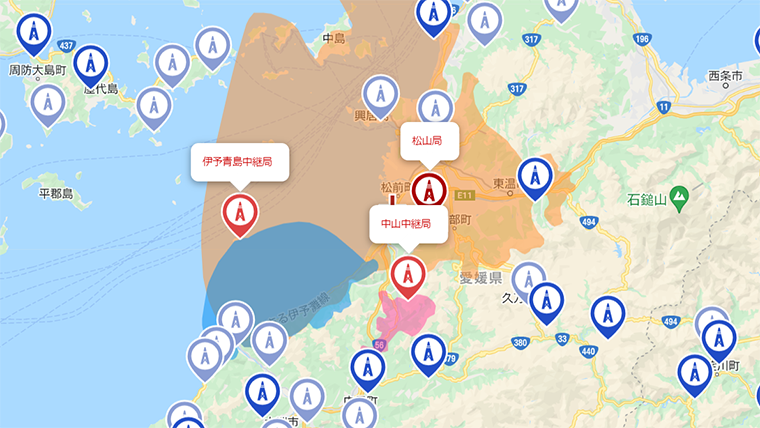 伊予市の地デジの電波