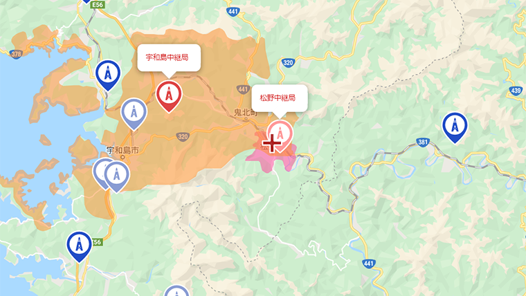 松野町の地デジの電波