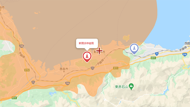 新居浜市の地デジの電波