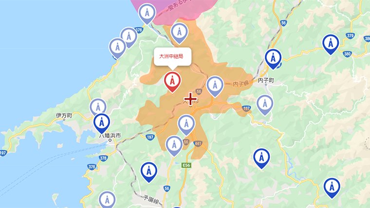 大洲市の地デジの電波