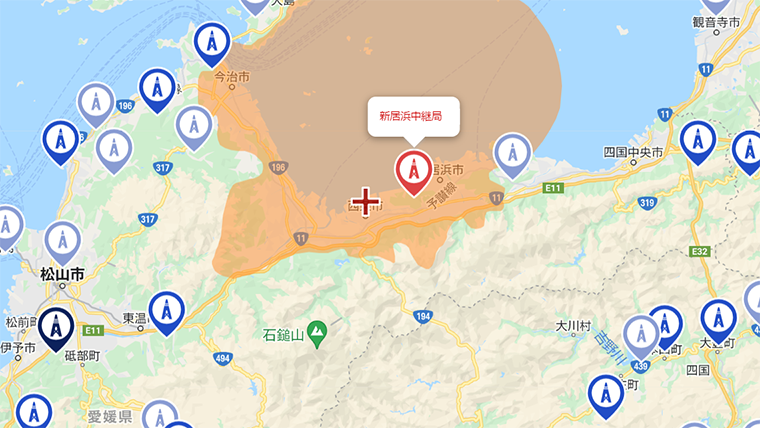 西条市の地デジの電波