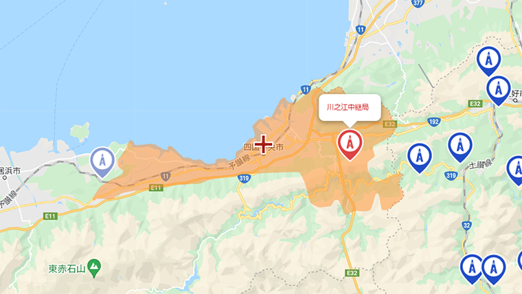 四国中央市の地デジの電波