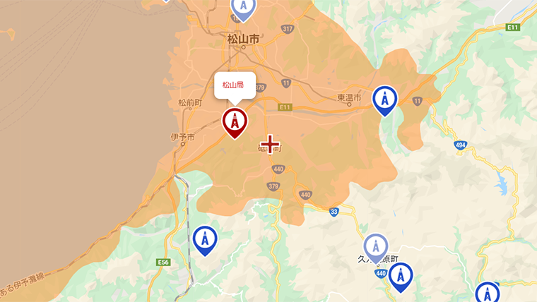 砥部町の地デジの電波