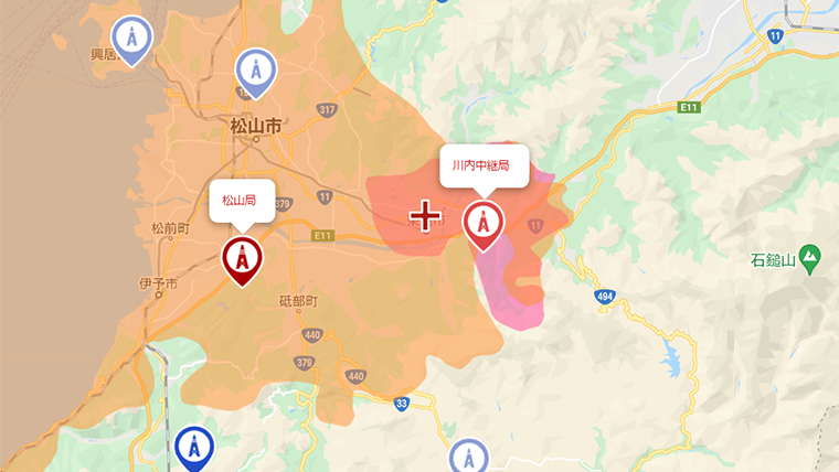東温市の地デジの電波