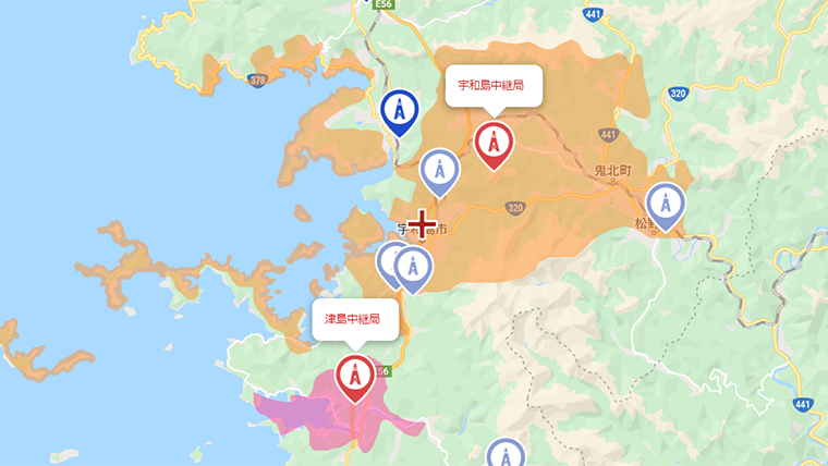 宇和島市の地デジの電波