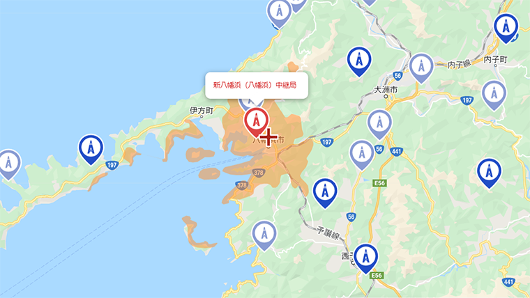 八幡浜市の地デジの電波