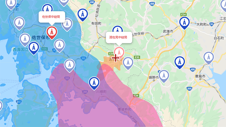 波佐見町の地デジの電波