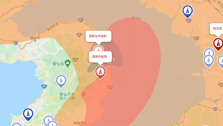 島原市の地デジの電波