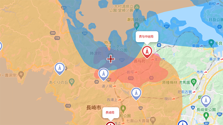 時津町の地デジの電波