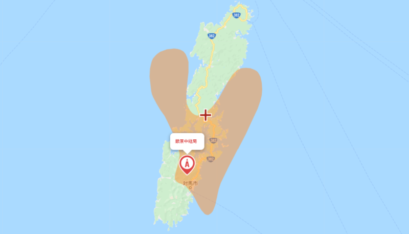 対馬市の地デジの電波