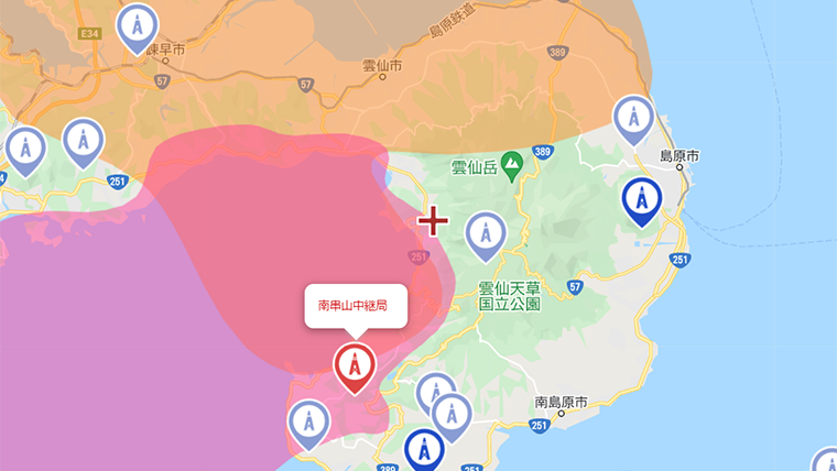 雲仙市の地デジの電波