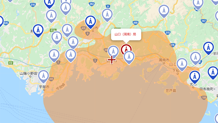 防府市の地デジの電波