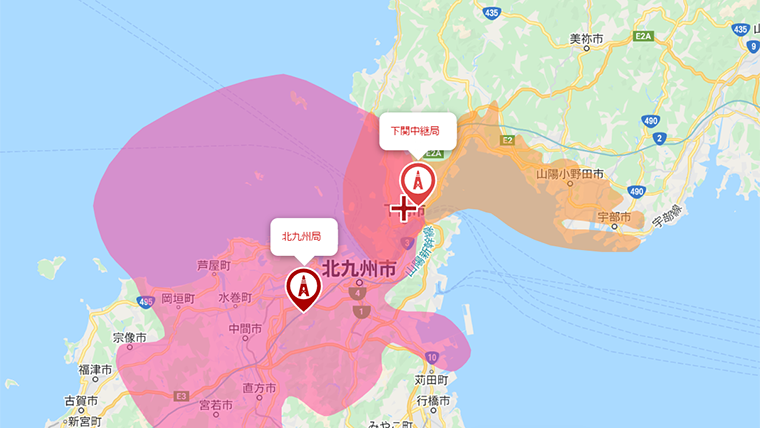 下関市の地デジの電波