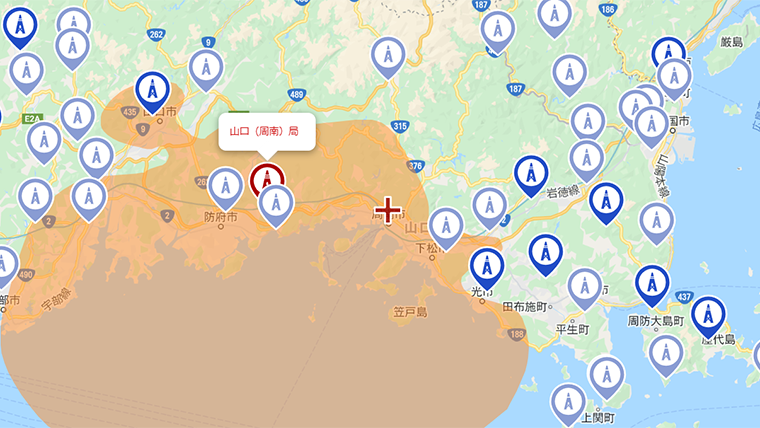 周南市の地デジの電波