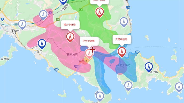 柳井市の地デジの電波