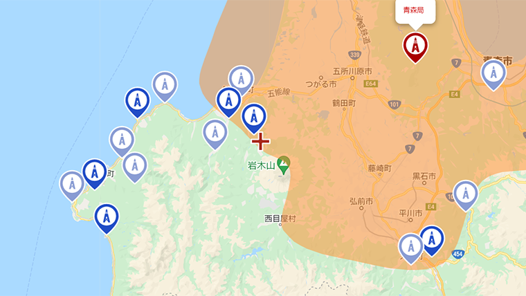 鰺ヶ沢町の地デジの電波