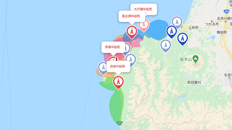 深浦町の地デジの電波