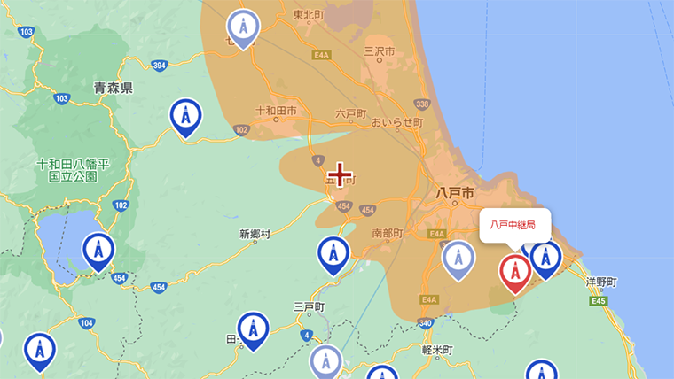 五戸町の地デジの電波