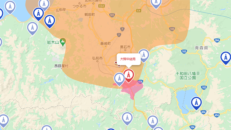 平川市の地デジの電波