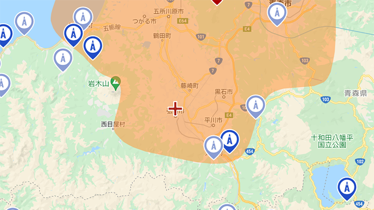 弘前市の地デジの電波